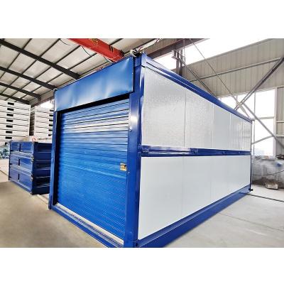 China Traditional Cheap Price Mobile Container House , Mobile Folding Storage House With Roll Up Door for sale