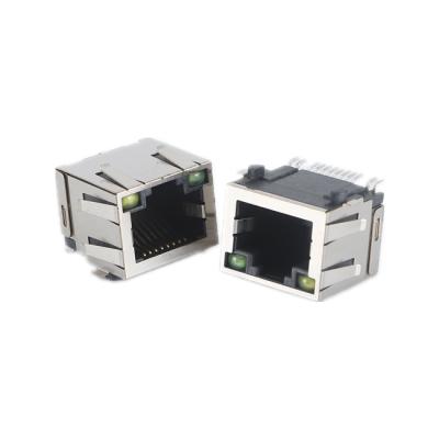 China SMT RJ45 connector 5JA 1X1 8P8C with SMT light and bullet for sale