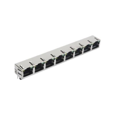 China DIP RJ45 5JA 1X8 connector with light and 8P8CDIP bullet for sale