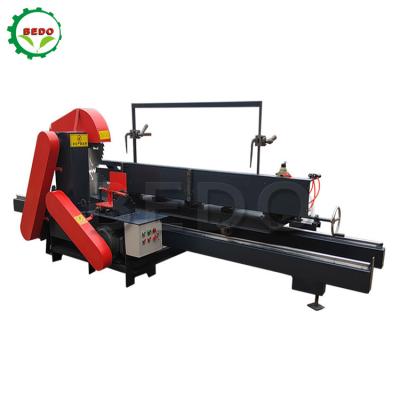 China Round Log Cutting Circular Sawmill Sliding Table Saw Machines With Two Circular Saw Blades for sale