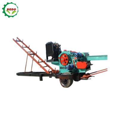 China Mobile Garden Wood Chipper Machinery Tree Shredder Diesel Engine Diesel Engine Drum Chipper Diesel For Commercial Use for sale