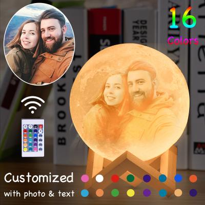 China Modern 3D Printing Customized Photo Moon Lamp Personalized Kids Gifts Night Light USB Fill Light for sale