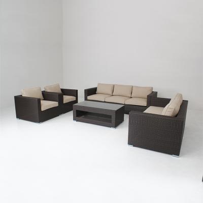 China Luxury Recliner Sofa Set Outdoor Durable Waterproof Rattan Leisure Furniture Set for sale