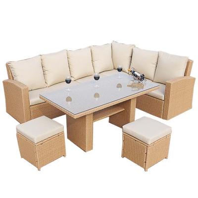 China Durable / Waterproof Brown Rattan Sofa Outdoor Furniture Garden Sofa Rattan Sofa Set Furniture Rattan for sale