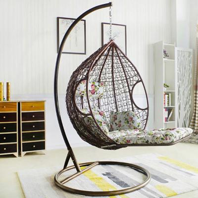 China Outdoor Patio Balcony Chair Swing Egg Durable/Waterproof Round Swing Chairs Custom Hanging Swing With Stand for sale