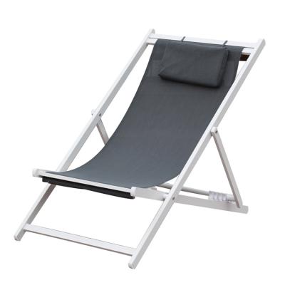 China Adjustable Aluminum Metal Beach Chairs Durable/Waterproof Outdoor Pool Furniture Folding Camping Sun Lounger for sale