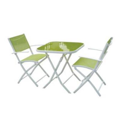 China Durable / Waterproof 2 Chairs Teslin Furniture Outdoor Garden Bistro Sets Metal Garden Table And Chairs Set for sale