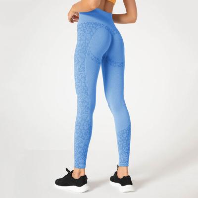 China 2021 New Antibacterial Breathable Yoga Hot Seamless Pants And Leggings Quick-drying Women's Leopard Print Elastic Hip-lifting Women's Tall for sale