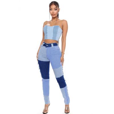 China 2021 Selling Drop-shipping Super Hot QUICK DRY Tassel Pencil Waist Slim Fit Women's Denim Pants for sale