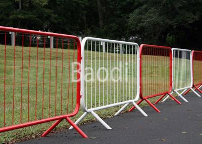 China Plastic Coated Crowd Control Barrier For Concert / Temporary Fence , Red Orange White for sale