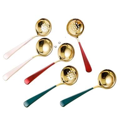 China Viable Hot Selling 304 Stainless Steel Color Matching Soup Spoon for sale