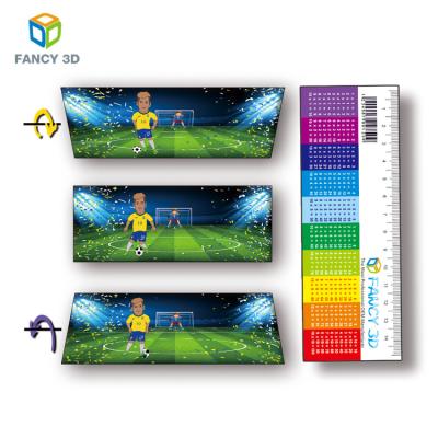 China Custom Made Plastic 3D Rulers Product Design 3D Student Lenticular Printable Parallel Plastic Ruler for sale