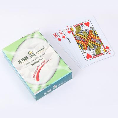 China Advertising Custom Plastic Arabic Playing Cards Solitaire Paper Printing Plastic Playing Cards for sale