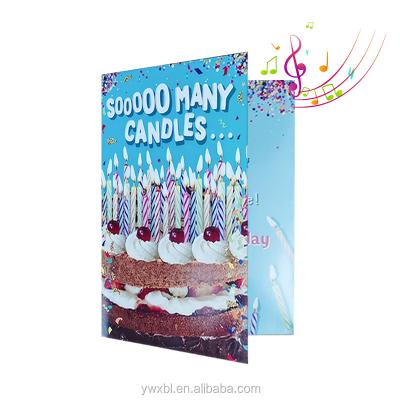 China Europe 30 Second Music Card Party Greeting Card High Quality Birthday Cake Customize Greeting Card for sale