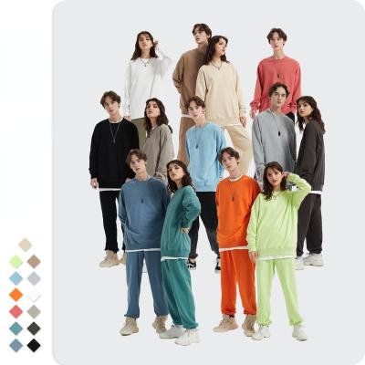 China 2021 Loose Solid Color Men's Hoodie Round Neck Pullover Terry Fashion Brand Breathable Cotton Hoodie Autumn Thin 13color for sale