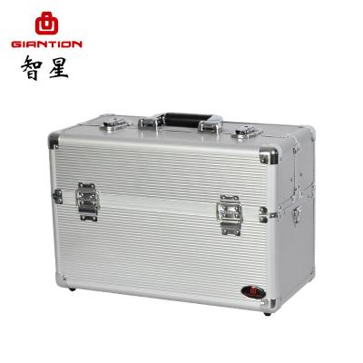 China Aluminum Alloy Double Open Design Train Case Tool Kit Storage Aluminum Tool Case for sale