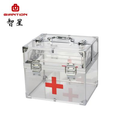 China Acrylic Panel Accept OEM Custom Acrylic Transparent Waterproof Material Drug Tools First Aid Box With Lock for sale