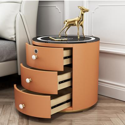 China Bedside Table Storage Charging Socket Modern Fashionable Luxury Rechargeable Storage Cabinet Nightstand Multifunctional Automatically for sale