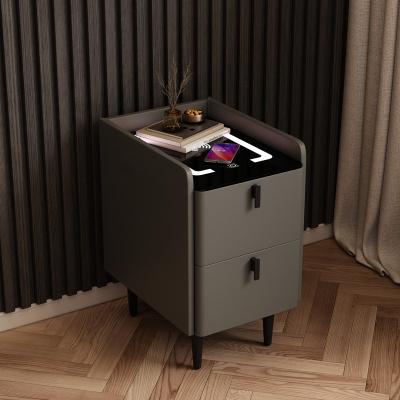 China (Size)Adjustable Smart Light New Fingerprint Code Lock Bedside Table Manufacturer With Wireless Charging Multifunctional Nightstand for sale