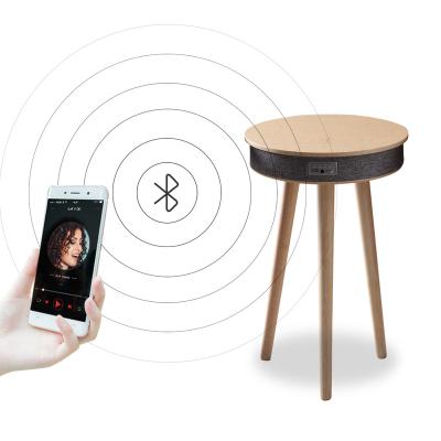 China Speaker Table Wireless Mobile Charging End Table Music Smart Tea Table for sale