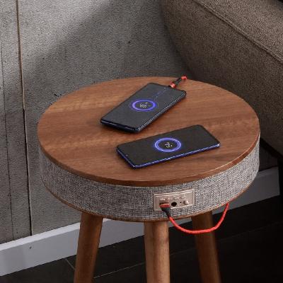 China Factory-owmed Wireless Charging Wireless Charging Speaker Table Smart Coffee Table With Speaker QI Phone Charger Tea Table for sale