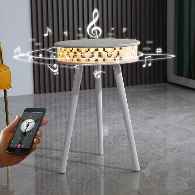 China Smart Tables RGB Light Table Speaker Smart Home Portable Audio Speakers Waterproof Coffee Table With Phone Charger for sale