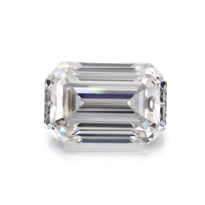 China luster jewelry loose pure white gemstone DEF 5X7 emerald cut white moissanite stone 5X7 for sale