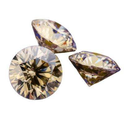 China Wholesale And Retail Champagne Color Game Or Fire Colored 9 Mm | 20 mm clarity vvs round shape brilliant cut moissanite for sale