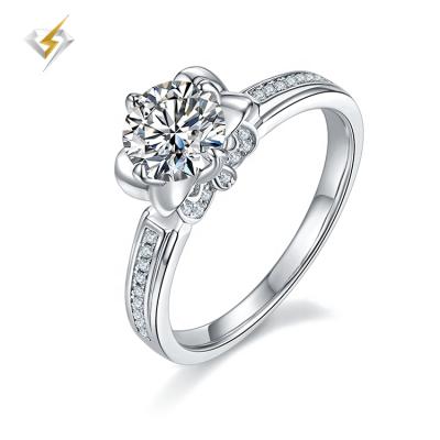 China CLASSIC high quality 925 sterling silver 1ct moissanite solitaire designer radiant blanks ring for women for sale