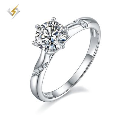 China CLASSIC 925 Sterling silver cheap wholesale custom natural snowflake moissanite engagement ring 1 carat for sale