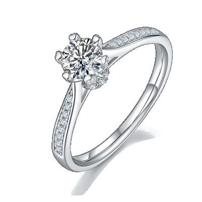 China vvs1 0.5ct CLASSIC Full Resurrection Gorgeous and Radiant 925 Sterling Silver Moissanite Ring Jewelry for sale