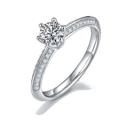 China CLASSIC these elegant and graceful women's 0.5ct 925 sterling silver white snowflake moissanite ring for sale