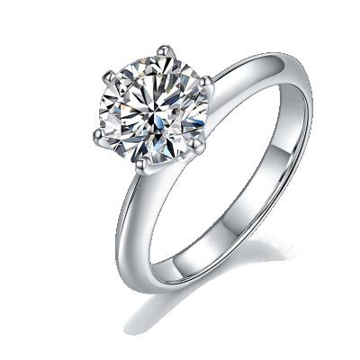 China Big 2ct Cheap Women Classic Trendy 925 Sterling Silver Moissanite Jewelry Snowflake Proposal Engagement Rings for sale