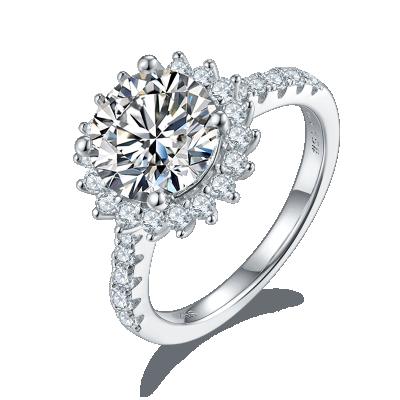 China S925 sterling silver professional fashion design flower moissanite diamond gemstone gemstone engagement adjustable rings jewelry S925 3 for sale