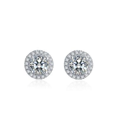 China Factory Sale CLASSIC 925 Sterling Silver Best Colorless 0.5ct DEF Moissanite Diamond Earrings Stud Directly for sale