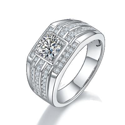 China OEM 1 ct Atmosphere Noble Romantic High Quality Moissanite Men's Ring with Certificate for sale