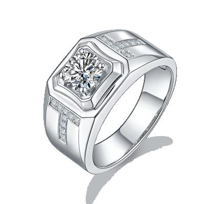 China Great romantic custom 1 services ct simple and low-key technology with the connotation of senior men's moissanite rings for sale