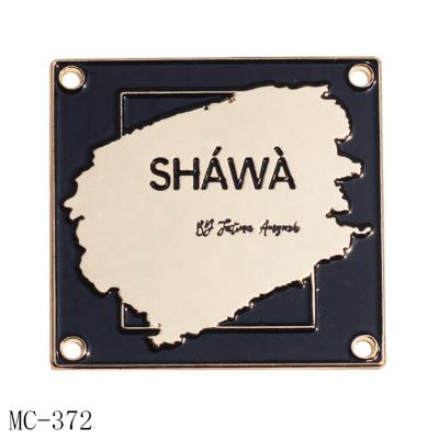 China Workable Square Shape Black Epoxy Abaya Logo Tags Custom Design Engraved Name Label Apparel Plates for sale