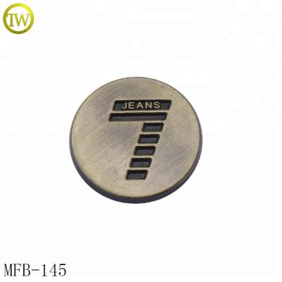 China Custom Metal Denim Letter Dry Cleaning Logo Button Designer Brass Buttons for sale