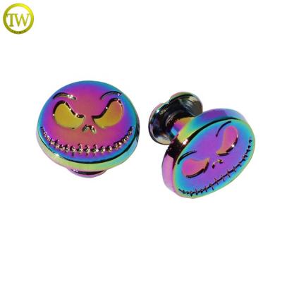 China Custom Rainbow Jack Handbag Pin Stud Screw Back Chicago Screw Rivets Wallet Accessories for sale