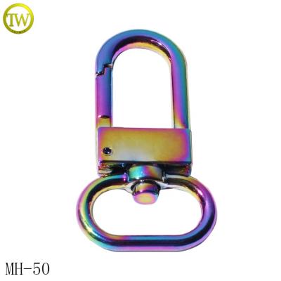 China Nickel Free/Lead Free Lobster Bag Clasps Swivel Snap Trigger Clips Rainbow Metal Snap Hook For Bags Chain for sale