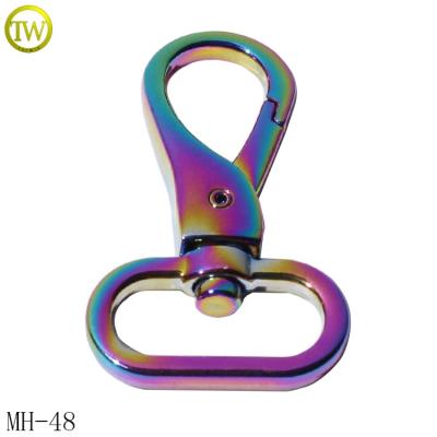 China Nickel Free/Lead Free Fashion Rainbow Metal Dog Buckle Adjust Lanyard Hook Metal Swivel Head Chain Snap Hook for sale