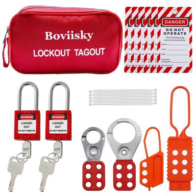 China High Security Tagout Lockout Electrical Socket Lockout Tool Kit Occupational Safety Circuit Breaker Lockout Tagout Kit for sale