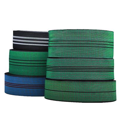 China 200000M/10DAYS 2019 hot sale 5cm furniture sofa belt blue black green elastic for sale