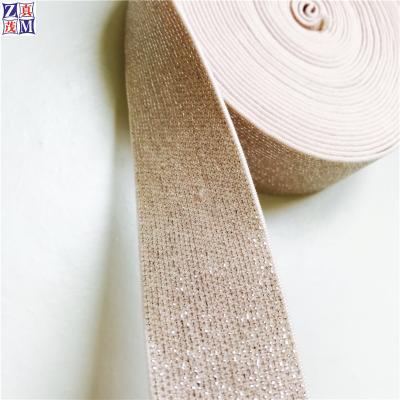 China Gold Glitter Viable Metallic Elastic Band for sale