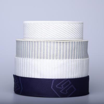 China Sustainable Manufacturer Garments Polyester Woven Jacquard Striped Custom Twill Ribbon With Logo for sale