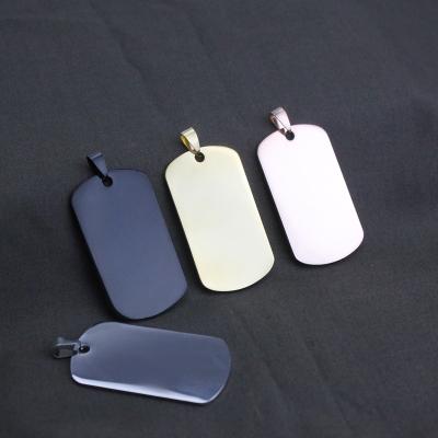 China Hiphop Best Selling Custom Blank Die Cut Stainless Steel Metal Multicolor Stainless Steel Tag Hanging Dog Tag for sale