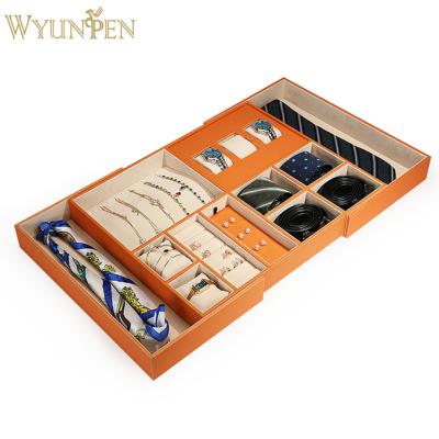 China Morden WYP Dressing Room Ring Necklace Earring Storage Box Drawer Jewelry Box Watch Belt Jewelry Tray Customization for sale