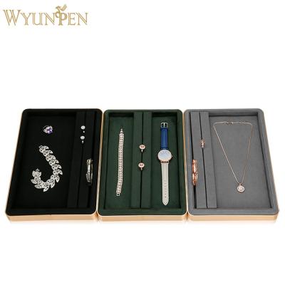 China Morden WYP Stackable Wooden Display Jewelry Tray For Ring Necklace Bracelet Metal Jewelry Pendant Tray for sale