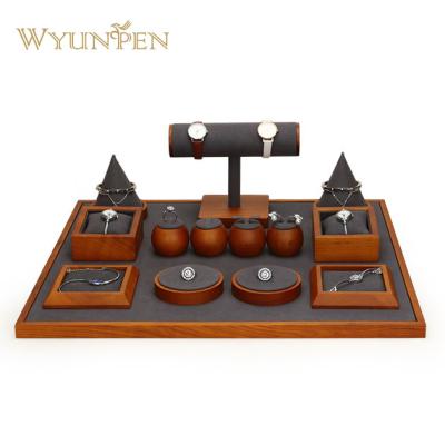 China Wholesale Custom Morden Jewelry Display Rack Counter Display Stand Ring Bust Necklace Bangle Bracelet Jewelry Stand Set for sale